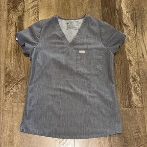 FIGS TECHNICAL COLLECTION WOMENS SCRUB TOP SIZE XXS GRAY